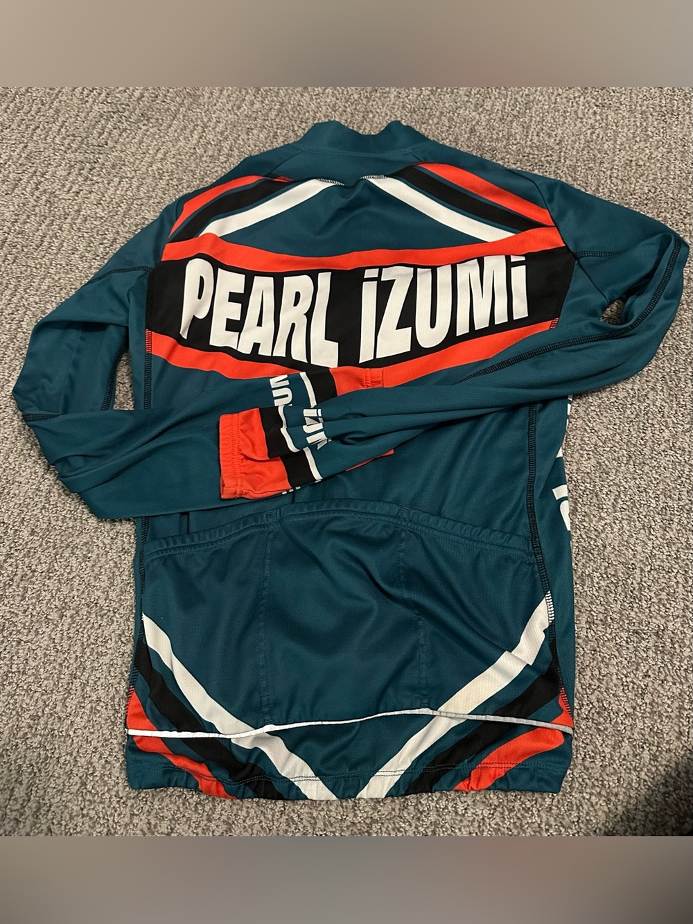 Pearl Izumi Teal and Light Gray Cycling Jersey - Picture 2 of 4